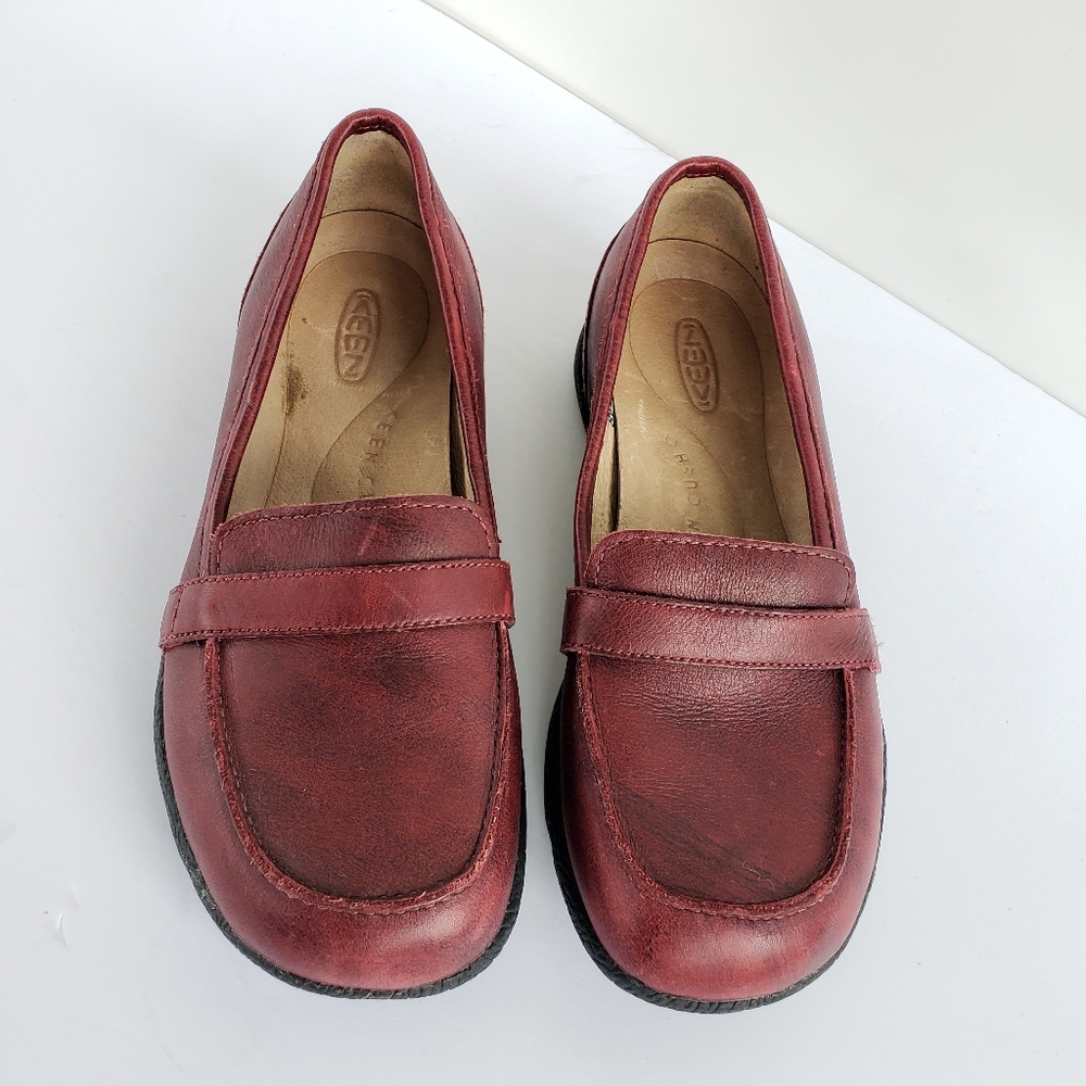 KEEN Women's Leather Brick Red Loafers Size 6.5 - Picture 3 of 8
